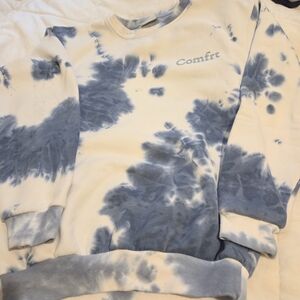 Comfrt Women's Blue Tie-Dye Track Sweatshirt